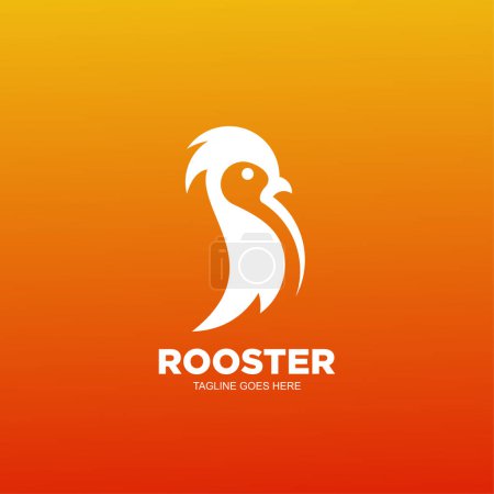 Illustration for Rooster logo business colorful gradient design - Royalty Free Image