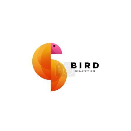 Téléchargez les illustrations : Logo oiseau entreprise design dégradé coloré - en licence libre de droit