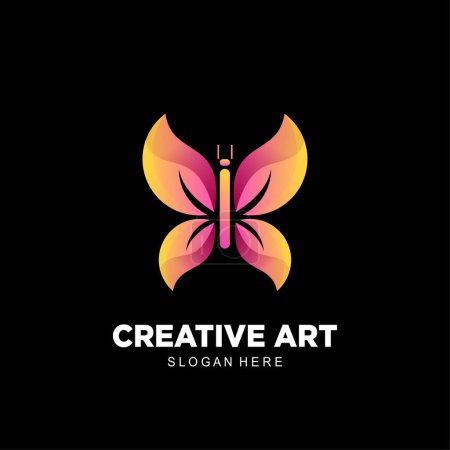 Ilustración de Diseño de degradado colorido icono logo mariposa - Imagen libre de derechos
