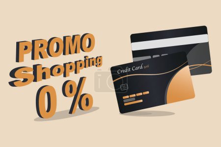 Illustration for A credit card with a 0% promotional offer - Royalty Free Image