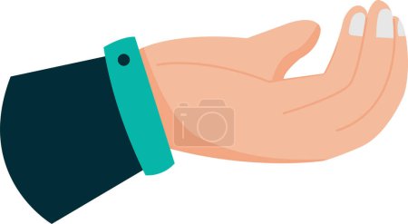 Illustration for A hand is shown with a green wristband and a blue bracelet - Royalty Free Image
