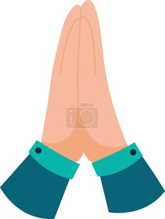 Téléchargez les illustrations : L'image est un geste de main qui représente une prière - en licence libre de droit