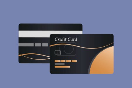 Illustration for Two credit cards with the word credit on them - Royalty Free Image