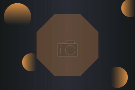 Illustration for A black background with a large brown octagon in the middle - Royalty Free Image