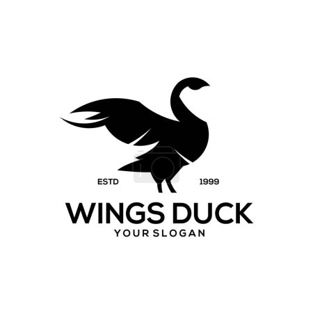 Illustration for Duck logo vintage design illustration - Royalty Free Image