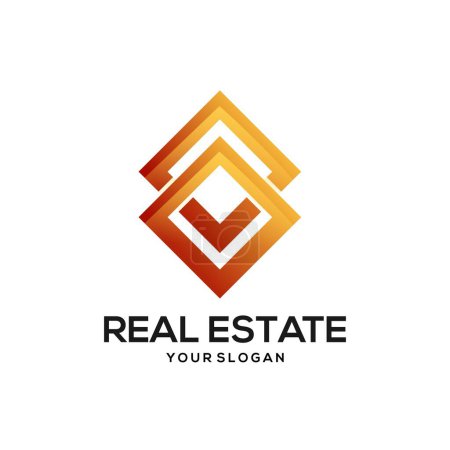 Illustration for Real Estate logo design illustration - Royalty Free Image