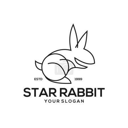 Ilustración de Logotipo conejo diseño vintage ilustración - Imagen libre de derechos