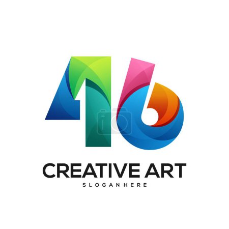 Illustration for 46 logo gradient colorful design - Royalty Free Image