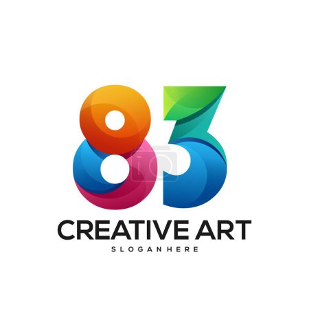 Illustration for 83 logo gradient colorful design - Royalty Free Image