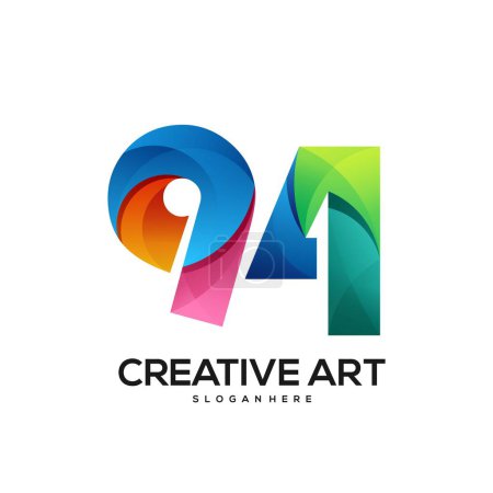 Illustration for 94 logo gradient colorful design - Royalty Free Image