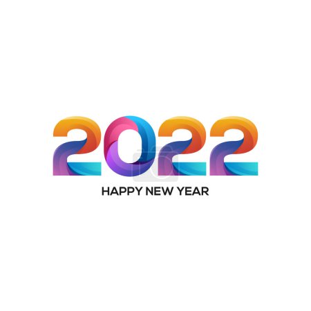 Téléchargez les photos : Logo illustration 2022 dégradé coloré - en image libre de droit