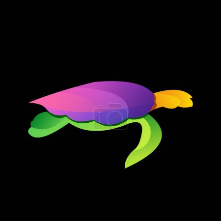 Illustration for Turtle design colorful gradient new style - Royalty Free Image