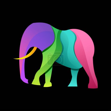 elephant design colorful gradient new style