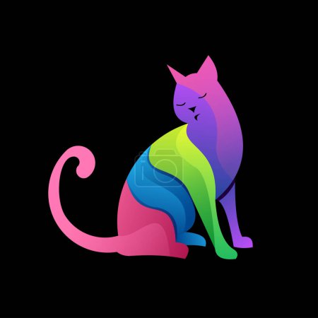 Illustration for Cat design colorful gradient new style - Royalty Free Image