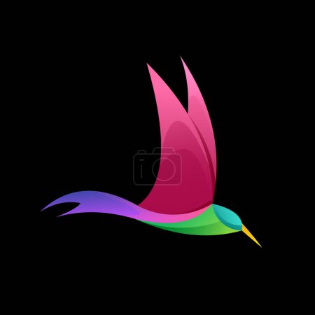 Ilustración de Diseño de aves gradiente colorido nuevo estilo - Imagen libre de derechos