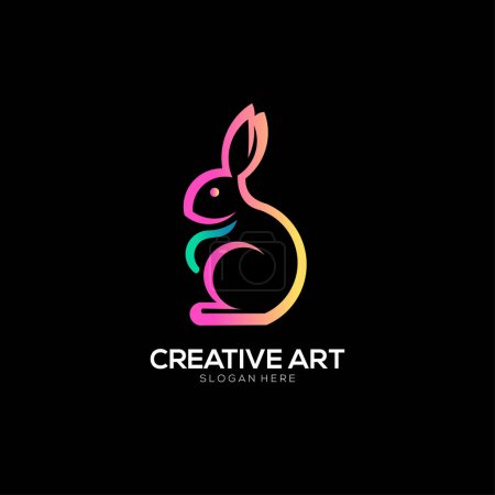 Ilustración de Diseño colorido del gradiente del logotipo del conejo - Imagen libre de derechos