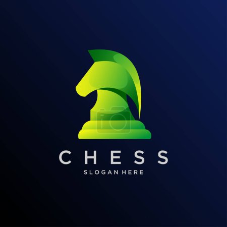 Illustration for Chess logo design company gradient colorful - Royalty Free Image