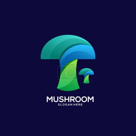 Illustration for Mushroom logo colorful gradient illustration - Royalty Free Image
