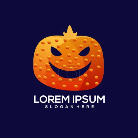 Téléchargez les illustrations : Pompe halloween logo illustration dégradé coloré - en licence libre de droit