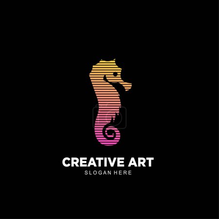 Illustration for Sea horse logo icon colorful gradient design - Royalty Free Image