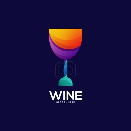 Ilustración de Logo del vino gradiente colorido ilustración - Imagen libre de derechos
