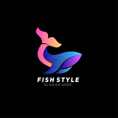 Illustration for Fish logo colorful design gradient - Royalty Free Image