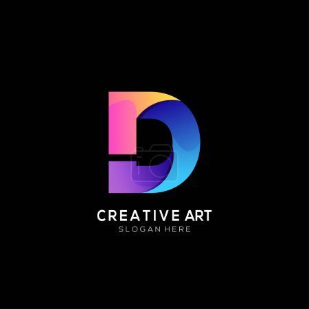 Illustration for D letter logo colorful design gradient - Royalty Free Image