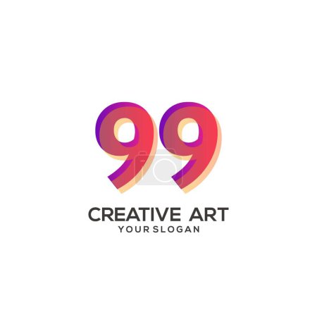 Ilustración de 99 número logo gradiente diseño colorido - Imagen libre de derechos