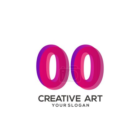 Illustration for 00 number logo gradient design colorful - Royalty Free Image