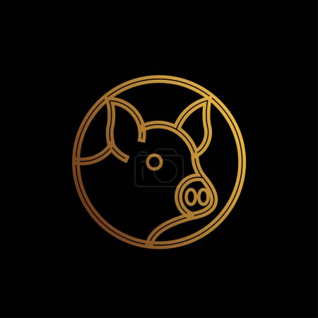Téléchargez les illustrations : Cochon logo gradient design luxe - en licence libre de droit