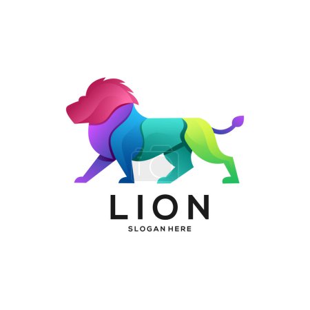 Ilustración de León logo gradiente colorido abstracto ilustración - Imagen libre de derechos