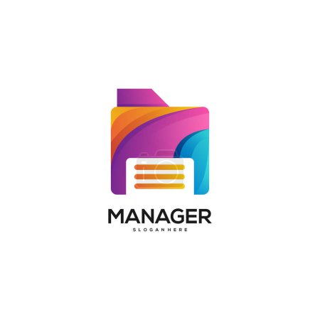 Ilustración de Logo Manager degradado colorido - Imagen libre de derechos