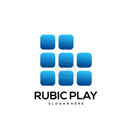 Ilustración de Diseño colorido del degradado del logotipo de Rubik - Imagen libre de derechos