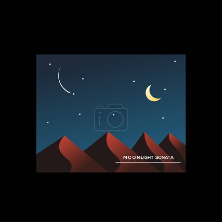 Ilustración de Moonlight montaje ilustración diseño plano minimalista - Imagen libre de derechos
