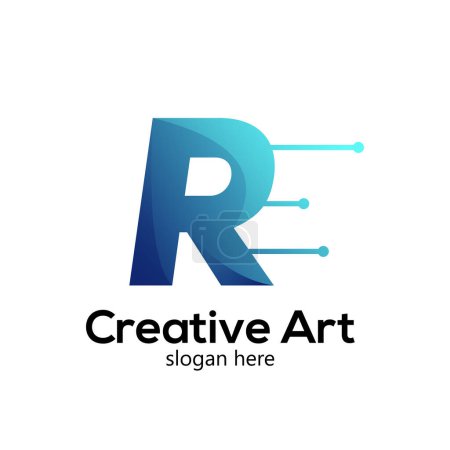 R letter logo energy design gradient colorful
