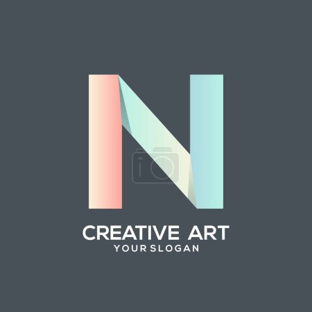Illustration for N letter logo colorful gradient design - Royalty Free Image