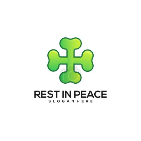 Ilustración de Resto en paz logo colorido gradiente - Imagen libre de derechos