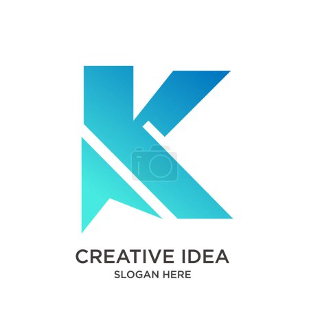 Ilustración de K Carta diseño gradiente colorido simple moderno - Imagen libre de derechos