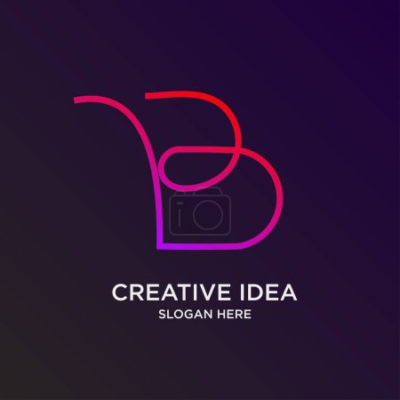 Illustration for B Letter design gradient colorful simple modern - Royalty Free Image