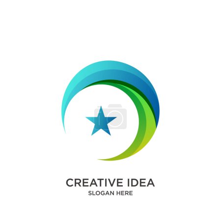 Ilustración de Diseño del logotipo islámico degradado colorido simple moderno - Imagen libre de derechos