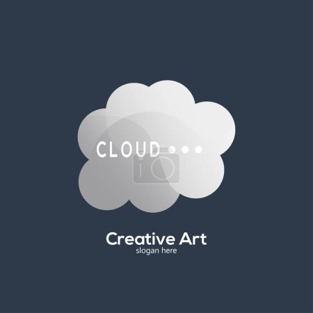 Ilustración de Nube logo diseño icono gradiente colorido - Imagen libre de derechos