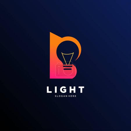 Illustration for Logo light company colorful gradient style - Royalty Free Image