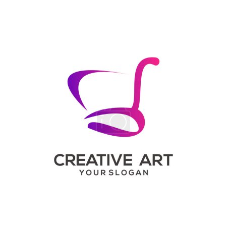 Illustration for Shopping cart bag design logo gradient colorful - Royalty Free Image