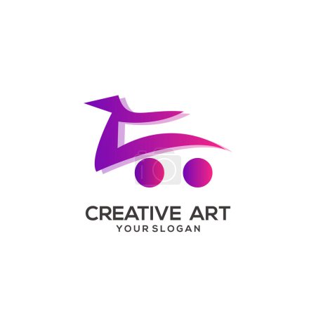 Ilustración de Bolso carrito diseño logo gradiente colorido - Imagen libre de derechos