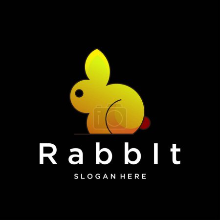 Illustration for Rabbit logo design colorful gradient - Royalty Free Image