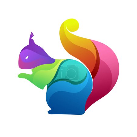 Illustration for Squirrel design gradient logo colorful new style - Royalty Free Image