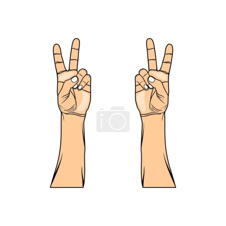 right and left hand peace sign vector illustration, tangan kanan dan kiri tanda damai vector, peace hand gesture vector