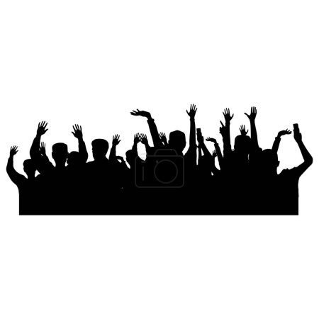 concert crowd silhouette rear view vector