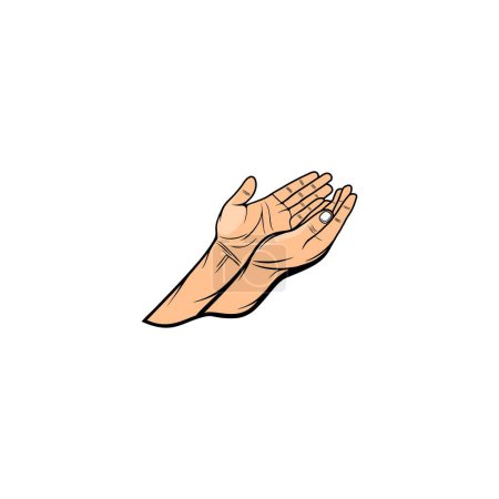 Téléchargez les illustrations : Mains musulmanes en prière dans l'illustration vectorielle islam - en licence libre de droit