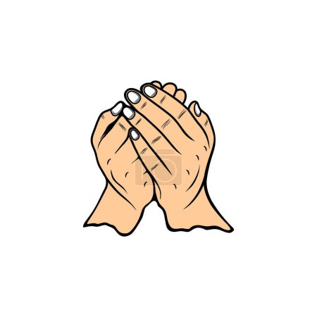 realistic raising hands in prayer in islam front view vector illustration